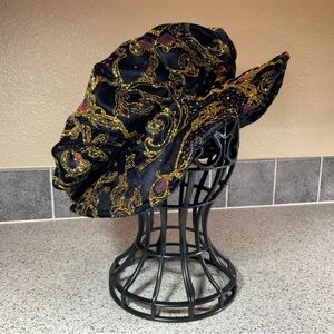 NEW - REVERSIBLE velvet and gold sparkle Hat